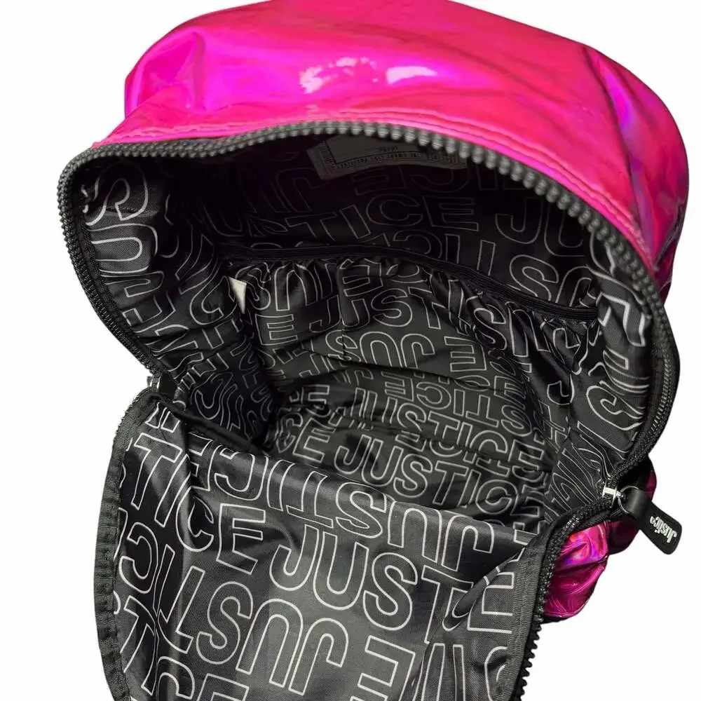 Justice Pink Iridescent Holographic Backpack Just Be You